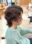 メンズミディアムウルフツイストスパイラルパーマ