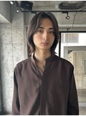 メンズボブウルフメンズミディアムレイヤーカットメンズウルフ