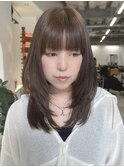 ハイレイヤー ミディアムレイヤー ワイドバング ぱっつん前髪