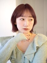 ガーデンヨコハマ(GARDEN YOKOHAMA)&nbsp;モーヴピンク シースルーワイドバング くびれ ミディアムヘア