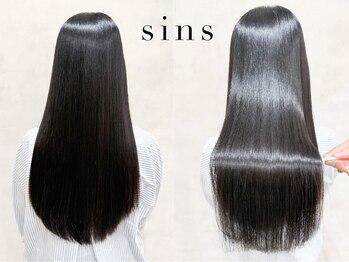 シンズ 銀座(sins)の写真/sins酸性ストレート◇縮毛矯正×髪質改善トリートメントでうねり・広がりを抑え艶髪へ！
