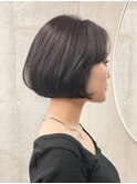 内巻き丸みボブエレガントミニボブ顔まわり小顔レイヤー