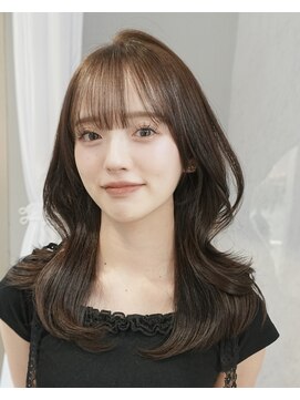 ★美髪縮毛矯正くびれ巻き◎小顔カット×ツヤ感ショコラブラウン