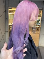 ダブ アオヤマ(DaB AOYAMA)&nbsp;【色落ちは一色のブロンド】ピンク×パープルのデザインカラー