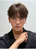 ニュアンスパーマカルマパーマセンターパートウルフコンマヘア