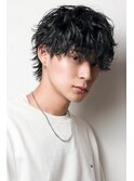 【難波/心斎橋】波巻きマッシュウルフ/メンズパーマ/20代