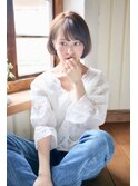 耳かけふんわりシルエットで小顔ショートボブ♪