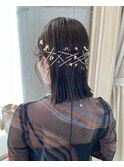 切りっぱなしヘアアレンジ