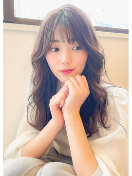 リュドール 名駅(Rue D'or) ☆透け感バング☆無造作カール大人っぽフォギーベージュミディ