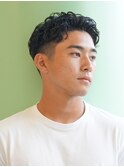 アップバング × リバースパーマ