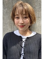 スタイル 横浜(STYLE)&nbsp;くびレイヤーエモージュ前髪パーマグレーベージュレイヤーボブ