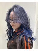 ラベンダー×ブルーのインナーカラー