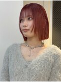 【茉雪】レイヤーボブ×ブリーチありred