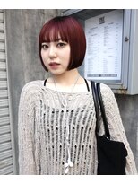 レコ 渋谷(LECO)&nbsp;ボルドーミニボブブリーチなしダブルカラー