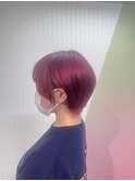 ショートヘア チェリーピンク