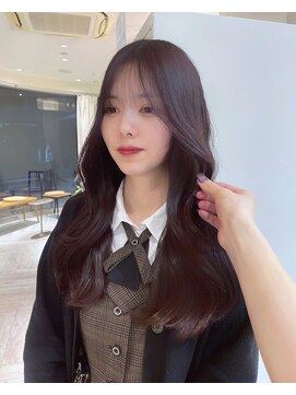 ヘアメイク シュシュ(Hair make chou chou) 赤髪　ラベンダーカラー　レイヤーカット　お顔周りカット