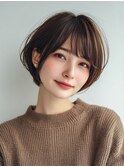 クラゲヘアー/小顔に見せるヘア/ココアベージュ/大口子安新子安