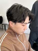 エルマーク 京都駅前(L-MARK)&nbsp;フェザーパーマ/ニュアンスパーマ/センターパート/メンズ/眉毛