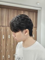 アッシュ 池上店(Ash)&nbsp;メンズフェザーパーマセンターパート刈り上げニュアンスパーマ