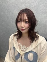 ヘアメイク アース 福島イオン通り店(HAIR & MAKE EARTH)&nbsp;ハッシュカット× ボルドーカラー