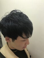 パティオンツー(PATIONN2)&nbsp;☆メンズクラウドマッシュツーブロックネイビーブルーカラー☆