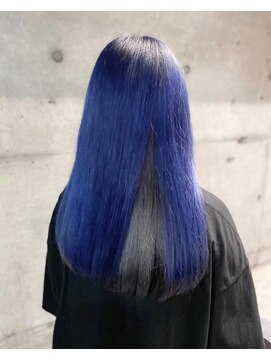 グランアージュ 柏西口店(grandage) インナーカラーシルバー×ネイビーブルーロング＃柏