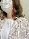 大人可愛いストレートくびれボブインナーカラー肩ライン外ハネ
