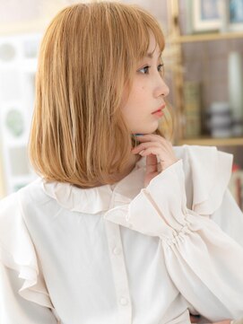 カバーヘア ブリス 大宮西口(COVER HAIR bliss) 韓国風ブロンドへア前下がりエアストレートa大宮10代20代30代