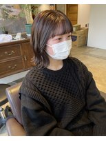 ヘアーアイストゥーレ(HAIR ICI TRE)&nbsp;透明感カラー ボブ 暗髪 グレージュ 担当渡辺聖