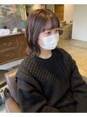 透明感カラー ボブ 暗髪 グレージュ 担当渡辺聖