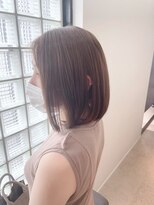 ジエクトカナウ 大阪梅田店(The Ect canow) 《ロングボブ》垢抜け小顔カット似合わせカットグレーベージュ