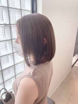 ジエクト カナウ(The Ect canow) 《ロングボブ》垢抜け小顔カット似合わせカットグレーベージュ