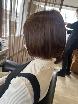 コアフィールフィス(COIFFURE fils) 《見附 今町》M3D明るめベージュ ミニボブ