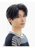 韓国ヘアカルマパーマカルマバングセンターパート黒髪ウルフ
