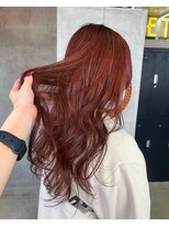 切りっぱなし暖色レッドオレンジカラー