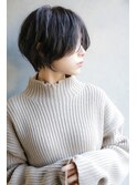 大人可愛い20代30代40代黒髪前下がりショートボブ丸みショート◎