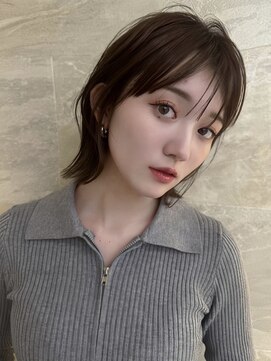 ロンドガーネット 池袋(Lond garnet) イメチェン外ハネボブ美髪ワイドバングミディアム縮毛矯正ボブ