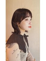 黒髪/ボブウルフ/ネビージュ/小顔/ワンレン