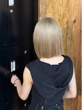 アフターニュース 新潟(afternews) ボブ/ミルクティーベージュカラー/ブリーチ/ダブルカラー/新潟