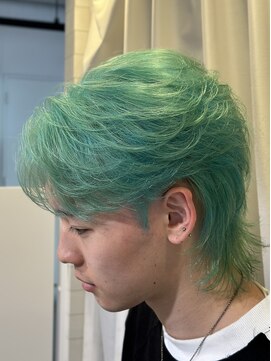 オーシャントーキョー 神戸(OCEAN TOKYO KOBE) ペールグリーンニュアンスフェザーセンターパートウルフ