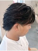 奈良men'sサーフフェザーパーマフェザーショート
