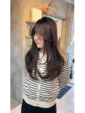 レイヤーカット　マロンブラウン