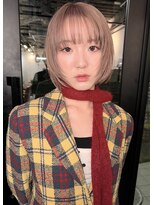 リテ(rite) ピンクベージュ×顔周りレイヤーボブ