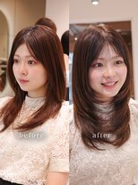 ヴィヴィッド オモテサンドウ(ViViD omotesando)&nbsp;柔らかく動くセミロングレイヤー/血色感UP！マロンブラウン