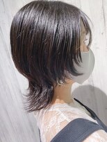 リアイス(Re:ICE) ミニウルフ/くすみブルー/流れるレイヤー/インナーハイライト