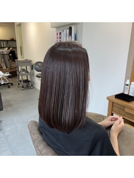 アンクル(ancre) 艶髪ストレート×ミディアム×チョコレートブラウン×髪質改善