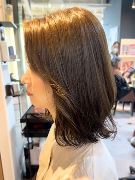 ジアン バイ ミルボン 西宮ガーデンズプラス(GIEN by milbon) ミディアムレイヤー×艶髪ベージュブラウン