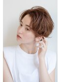 大人可愛い20代30代40代50代小顔ウルフレイヤーボブ丸みショート