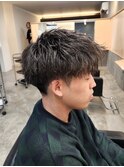 ツイストスパイラルパーマジェットモヒカンショートメンズカット