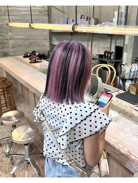 ヲタク(wotaku.) セクションカラーポイントカラーデザインカラーハイトーンボブ